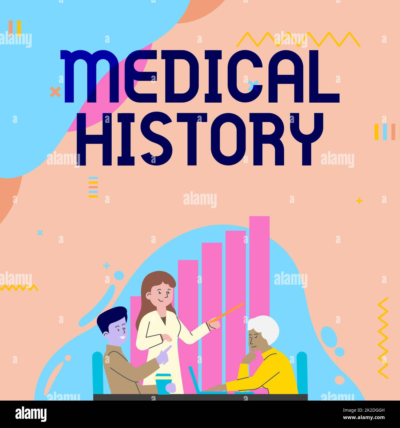 Handwriting text Medical History. Concept the past background