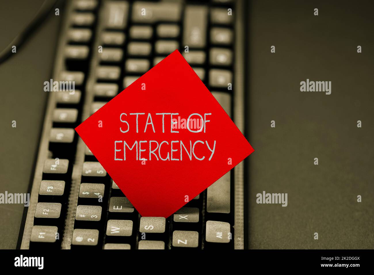 Inspiration showing sign State Of Emergency. Business concept acknowledging an extreme condition affecting at a national level Inputting Important Informations Online, Typing Funny Internet Blog Stock Photo