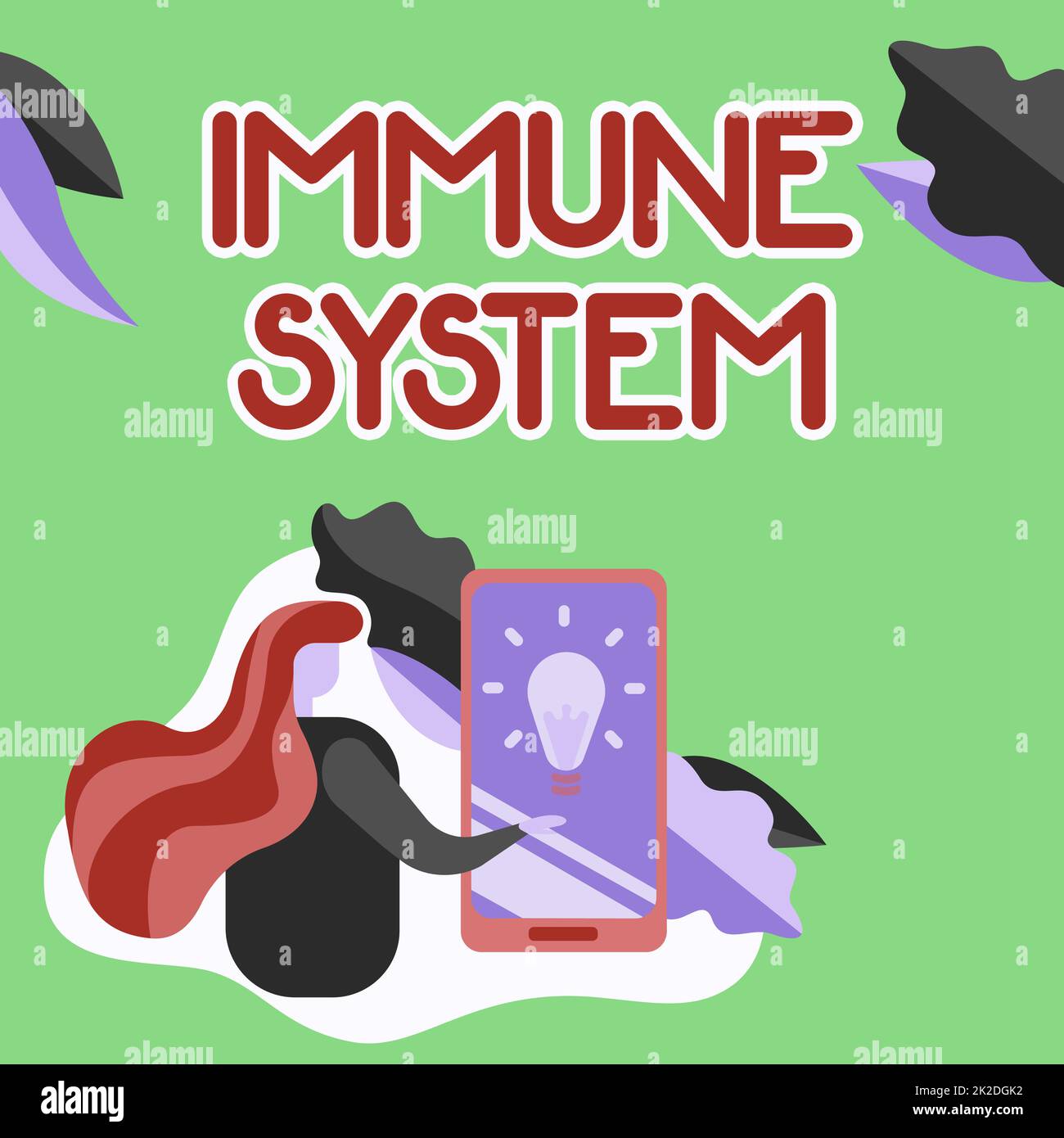 Text caption presenting Immune System. Business approach host defense system comprising many biological structures Lady Pressing Screen Of Mobile Phone Showing The Futuristic Technology. Stock Photo