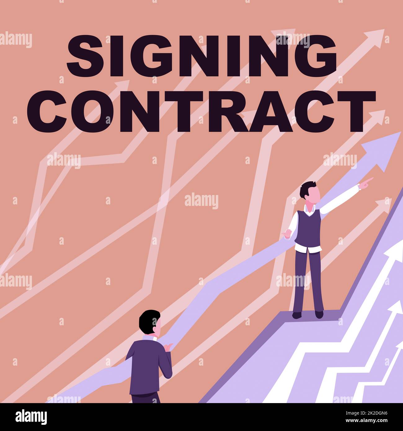 Conceptual display Signing Contract Business showcase the parties