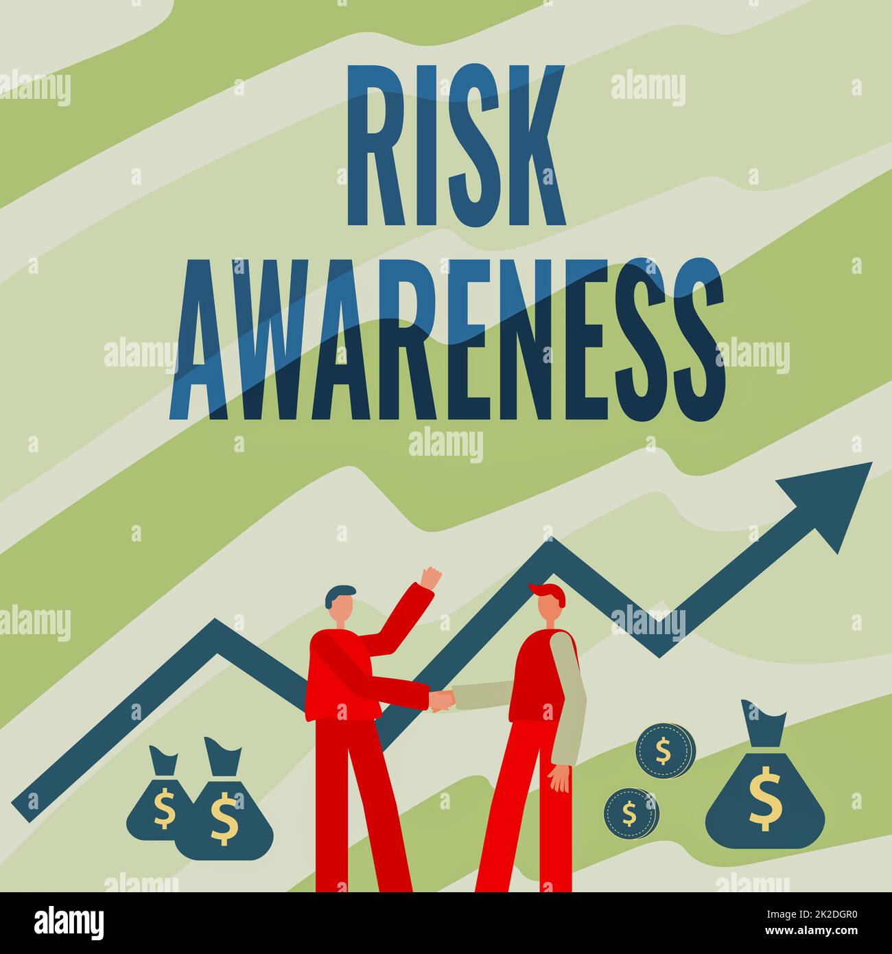 Text caption presenting Risk Awareness. Business concept recognizing