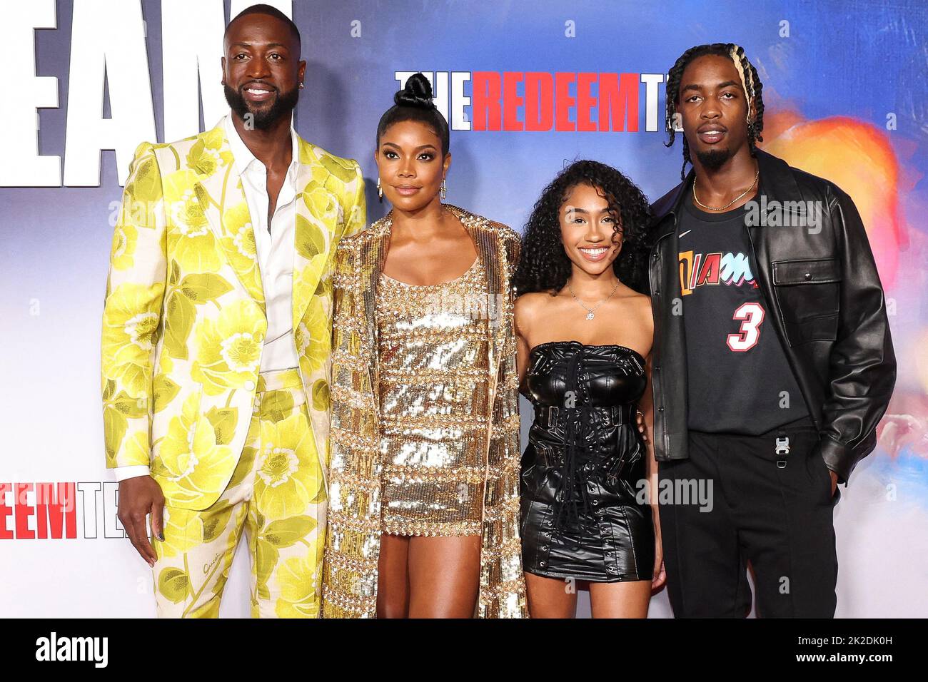 Dwyane Wade, Gabrielle Union, Lola Clark and Zaire Wade attend a screening for the documentary 'The Redeem Team' in Los Angeles, California, U.S. September 22, 2022.  REUTERS/Mario Anzuoni Stock Photo