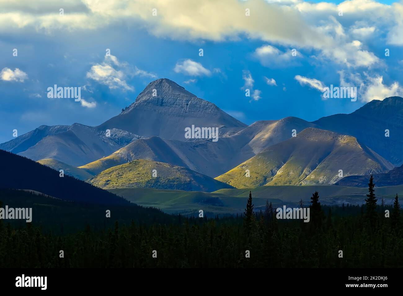 A landscape image of the Rocky mountains of Alberta near Cadomin Alberta Stock Photo