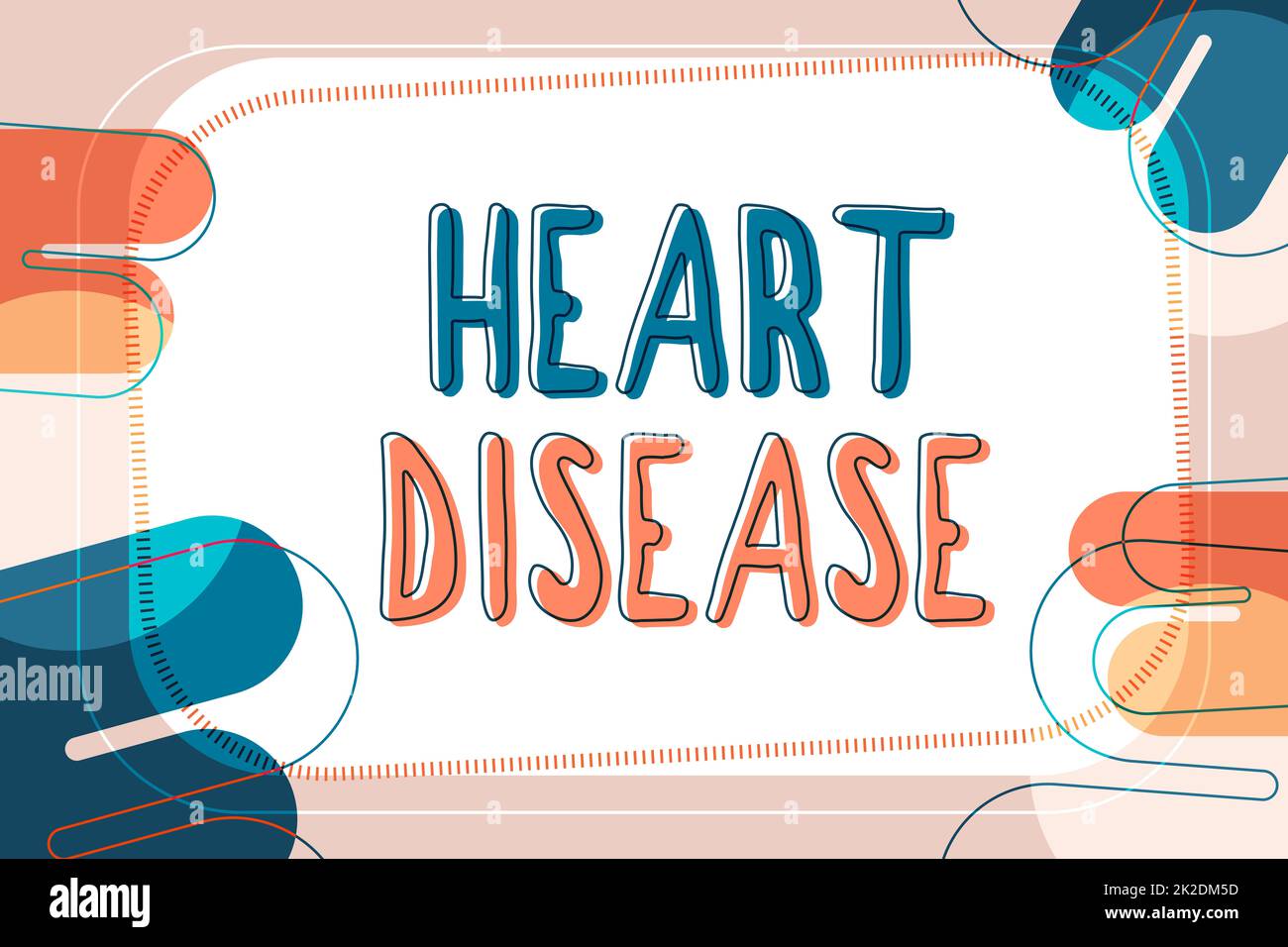 Conceptual display Heart Disease. Business approach Heart disorder Conditions that involve blocked blood vessels Text Frame Surrounded With Assorted Flowers Hearts And Leaves. Stock Photo