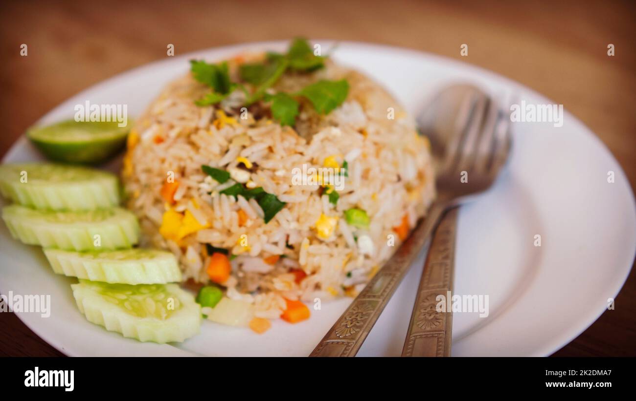 Thai and Chinese fried rice Asian food best dish asian cuisine Stock