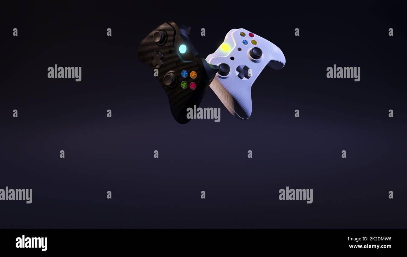 joystick with Game competition background 3D rendering Stock Photo - Alamy