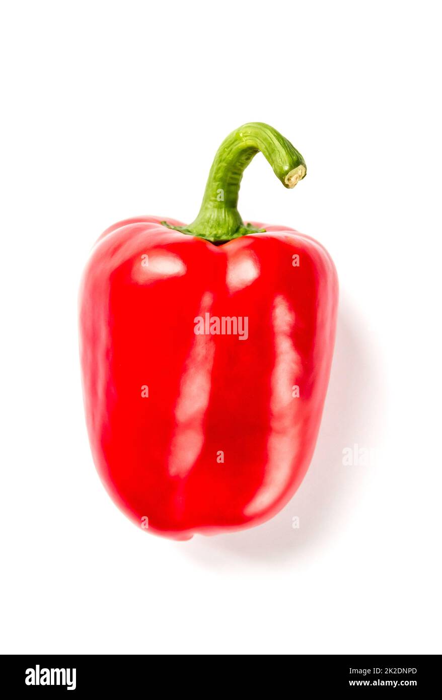 Red bell pepper isolated on white background Stock Photo - Alamy