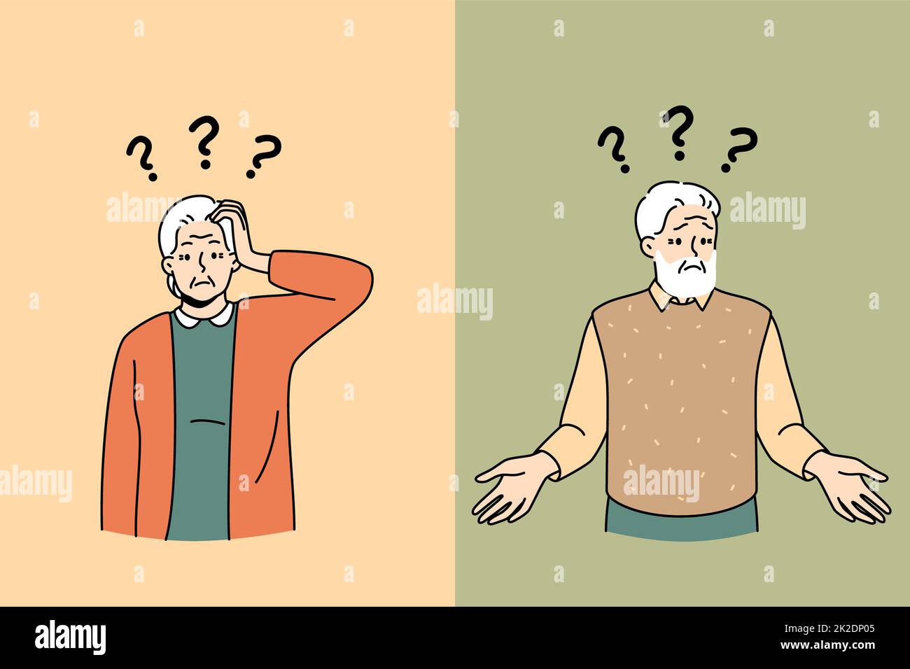 Confused old people struggle with dementia or Alzheimer Stock Photo Alamy