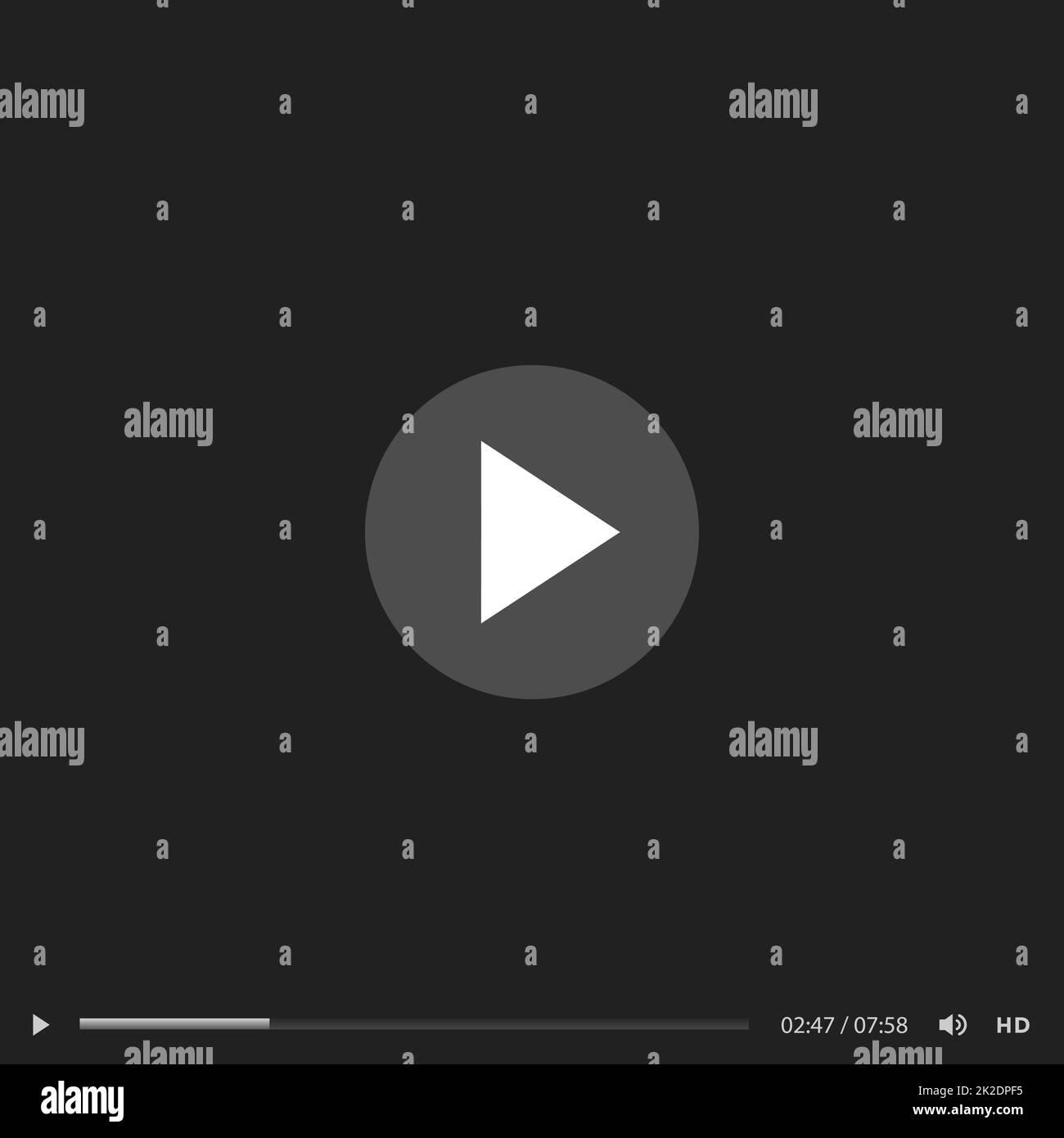 Video and Media Player Interface Template - Vector Stock Photo
