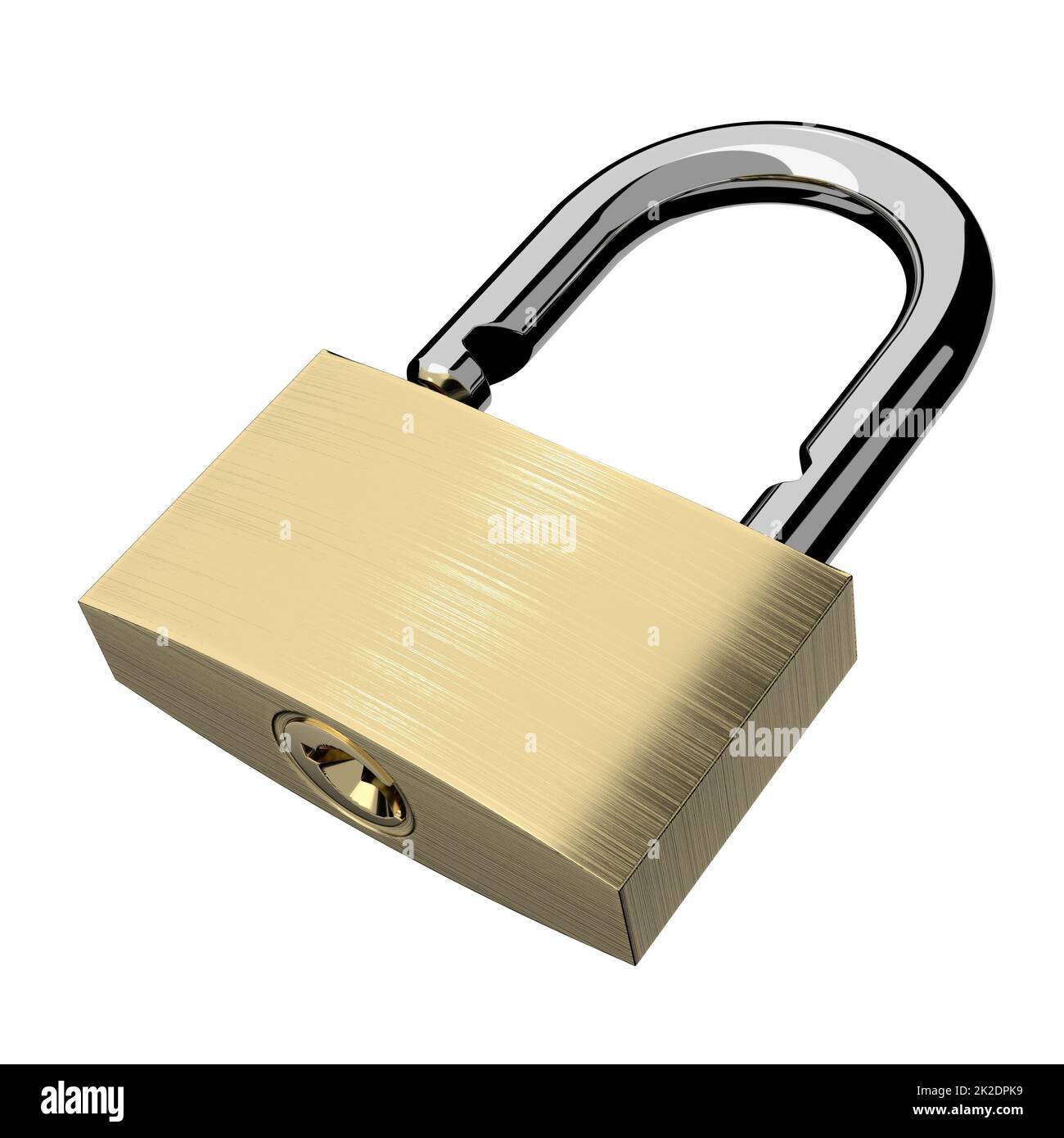 Open lock isolated on white background. 3D illustration. Stock Photo