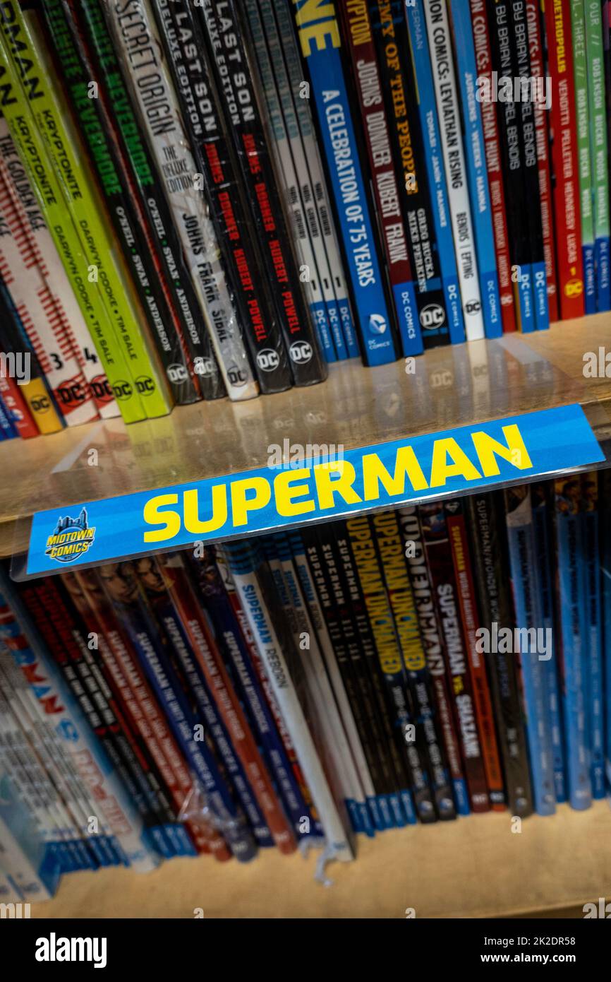Midtown Comics store is a long established purveyor of pop culture, New York City, USA  2022 Stock Photo