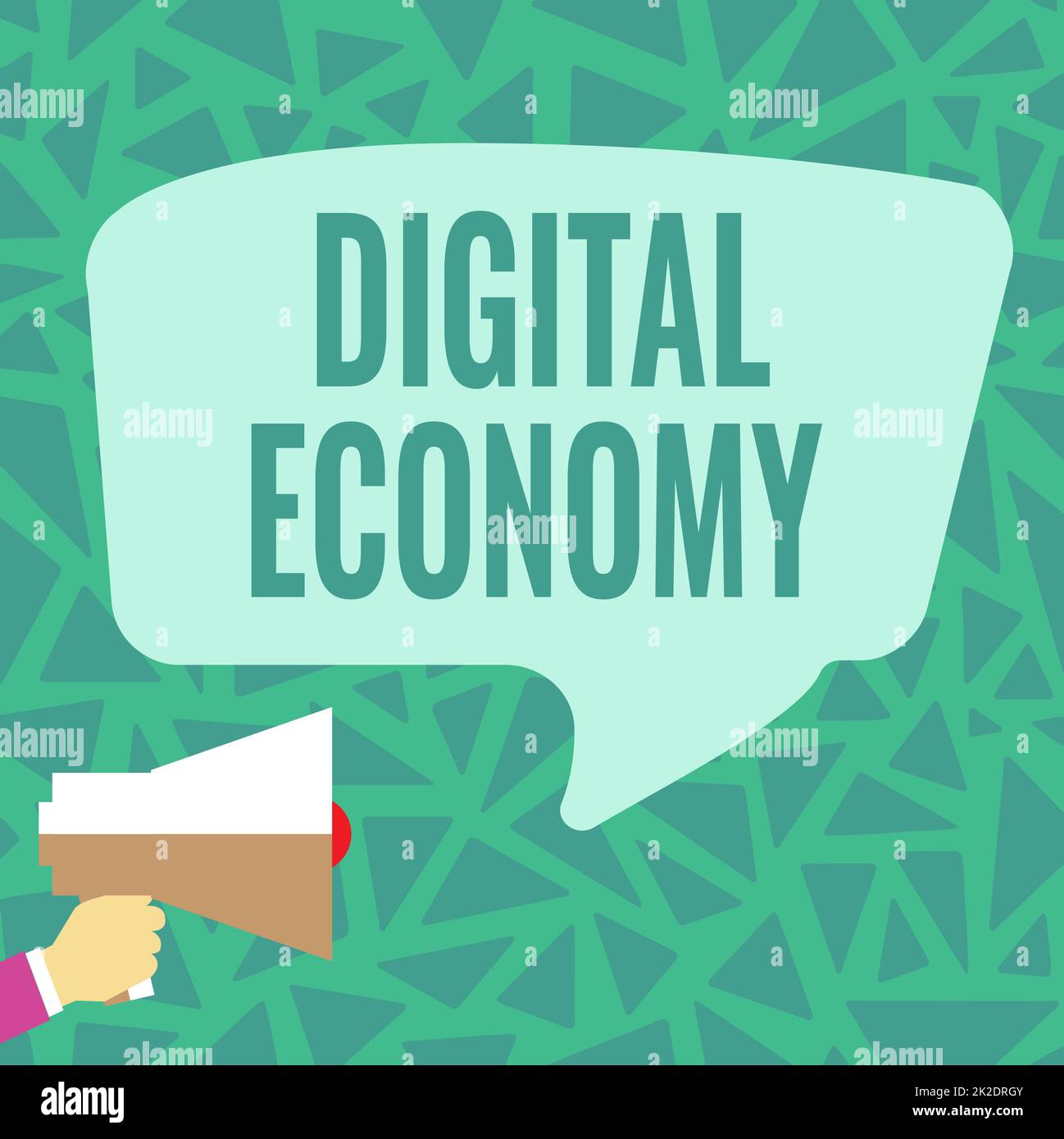 Handwriting text Digital Economy. Concept meaning worldwide network of