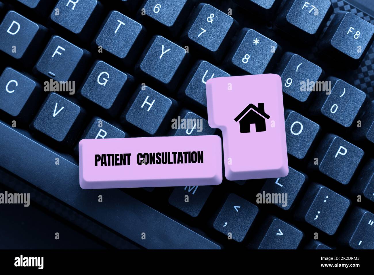 Writing displaying text Patient Consultation. Business concept act of seeking assistance from another physician Typewriting End User License Agreement, Typing New Network Password Stock Photo