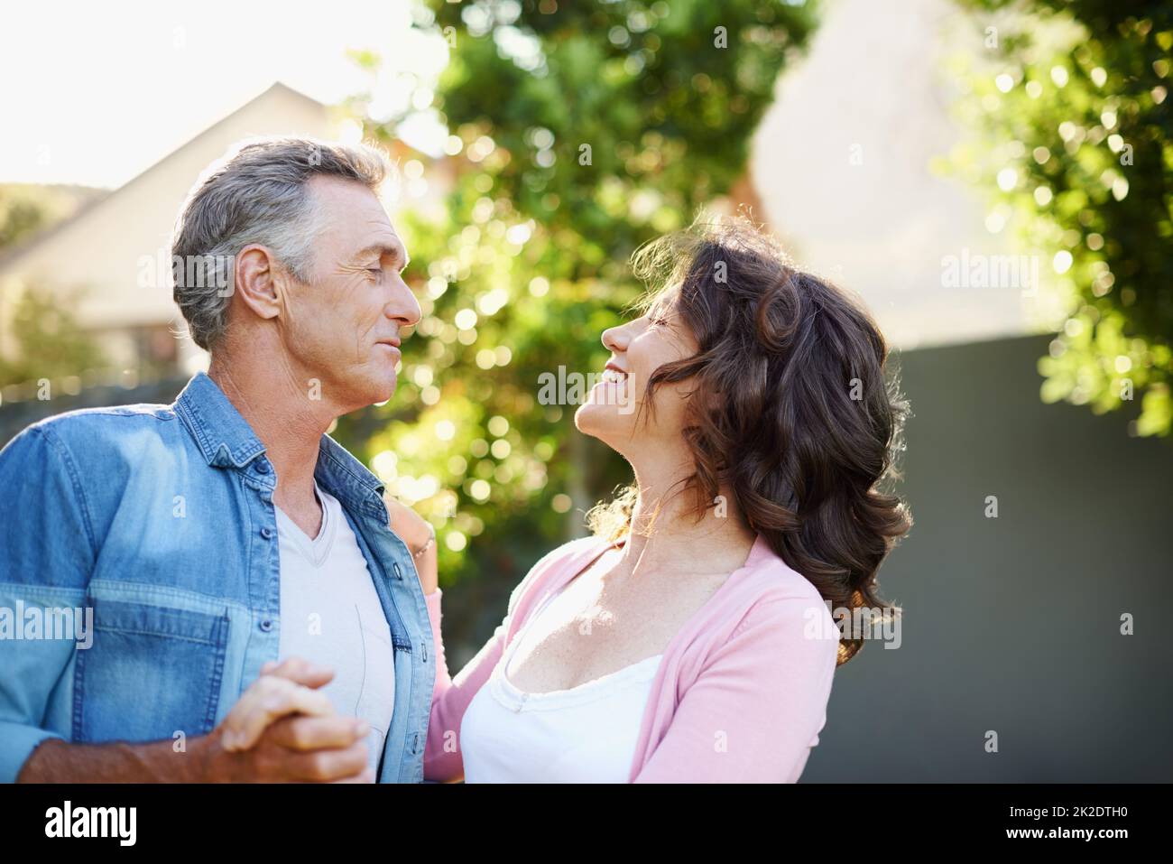 Youre the only one for me. A loving mature couple spending time outdoors together. Stock Photo