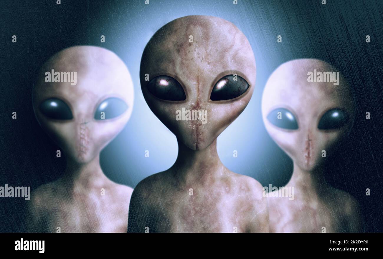 The it crowd. Conceptual shot of an extraterrestrial. Stock Photo