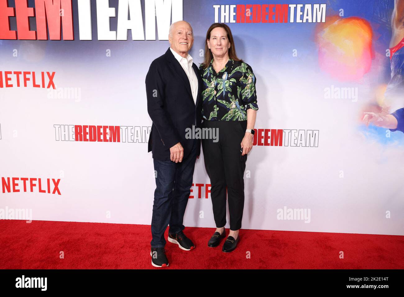 Executive Producer Frank Marshall and his wife Kathleen Kennedy attend a screening for the documentary 'The Redeem Team' in Los Angeles, California, U.S. September 22, 2022.  REUTERS/Mario Anzuoni Stock Photo