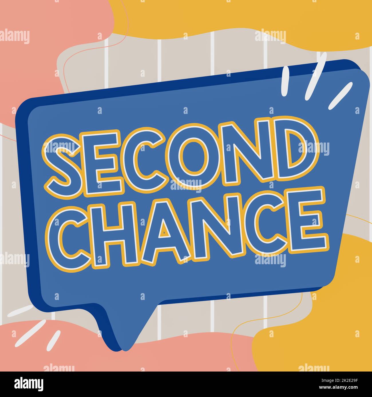 Text sign showing Second Chance. Concept meaning Giving another shot Engaged again to business venture Illustration Of Empty Big Chat Box For Waiting For Advertisement. Stock Photo