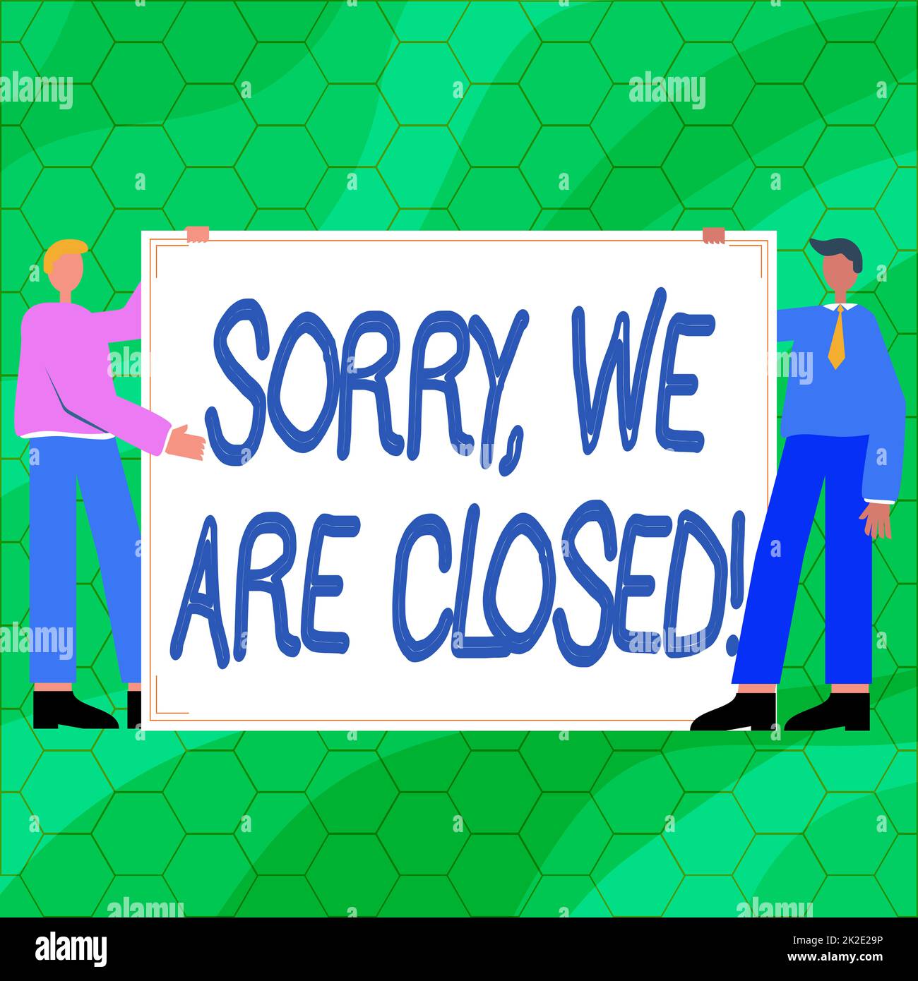 Conceptual caption Sorry, We Are Closed. Concept meaning apologize for