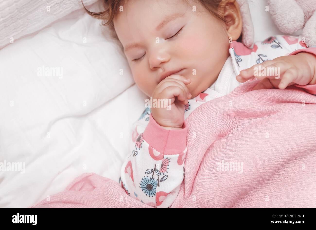 Cute Baby Girl Sleeping Stock Photo