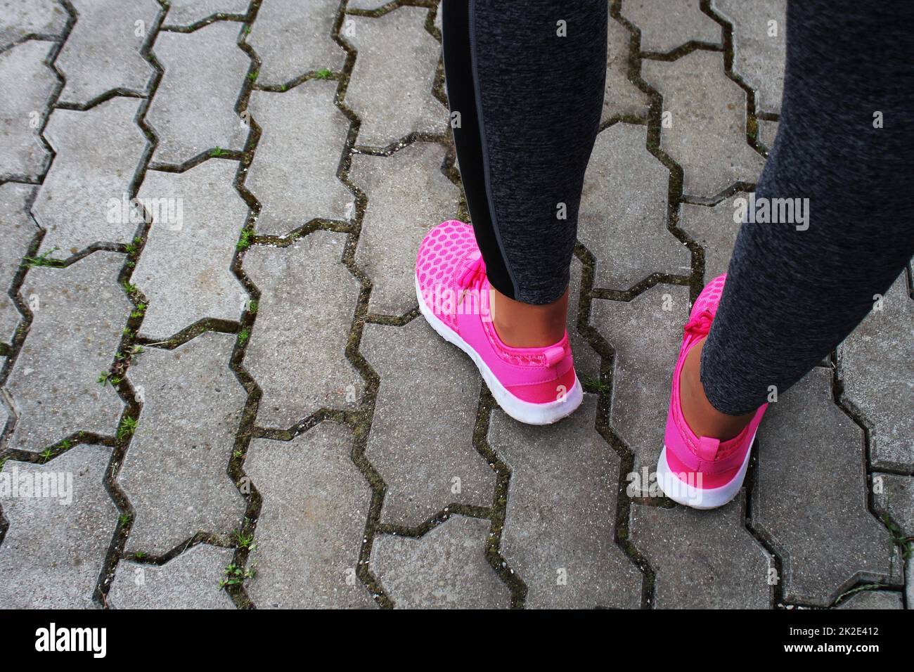 Runner athlete preparing to run the outdoor Stock Photo