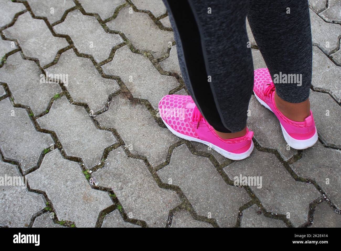 Runner athlete preparing to run the outdoor Stock Photo