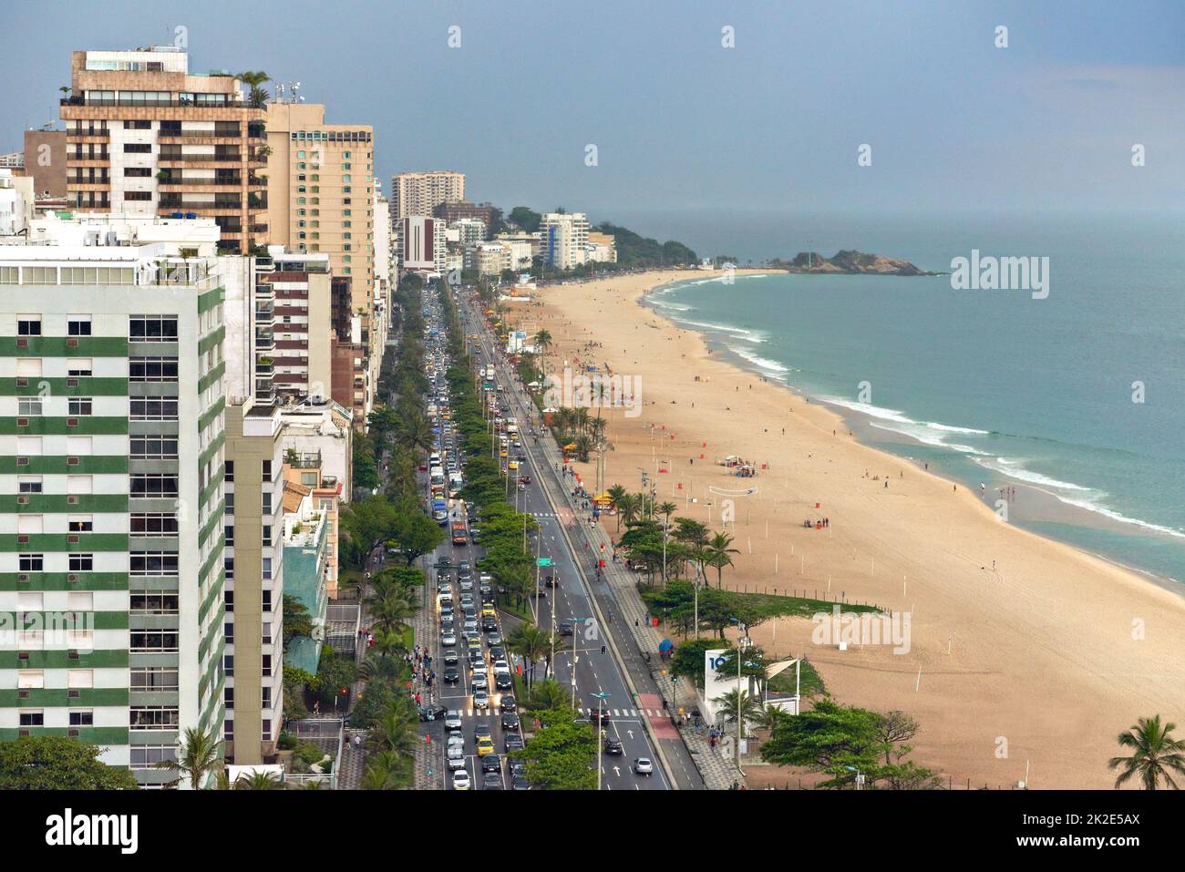 Take a vacation in paradise. An aerial view of the beaches in Rio de Janeiro, Brazil. Stock Photo
