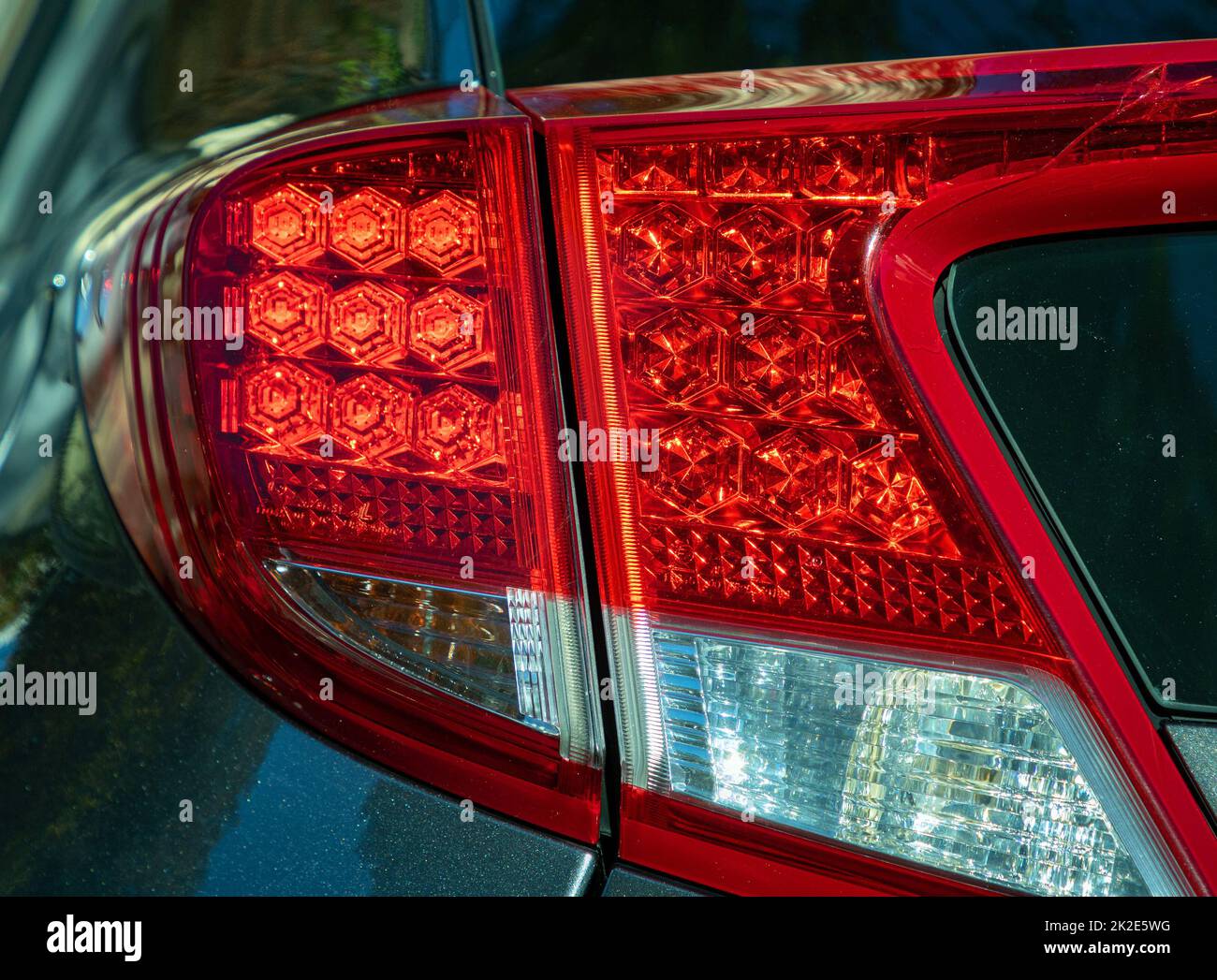 Led lights rear brake car signals Stock Photo Alamy