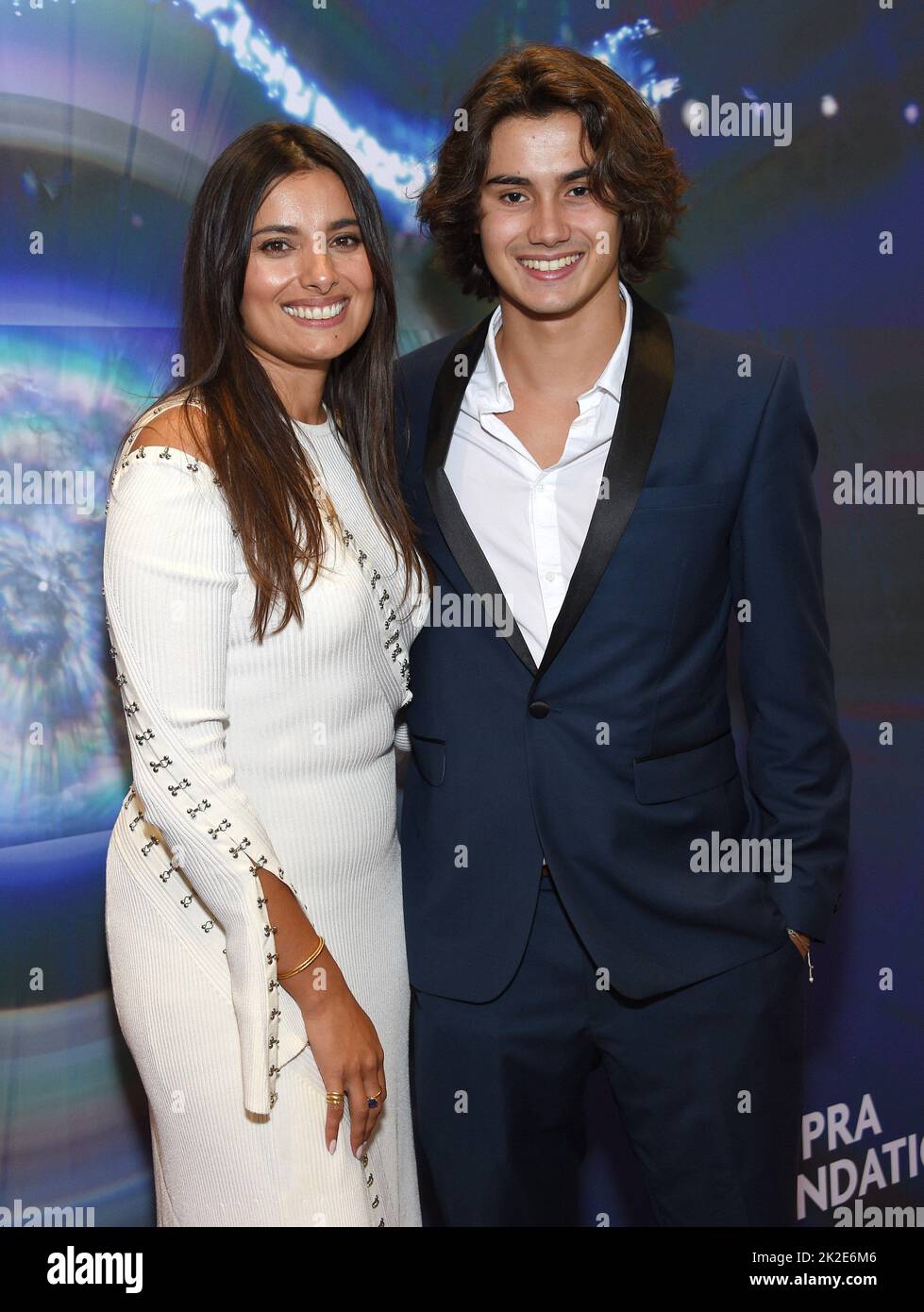 Hollywood, CA. September 22, 2022, Gabriella Wright and Michael Sean Klemeniuk arriving to the Immersive Deepak Chopra: Journey to Self at Lighthouse Artspace LA on September 22, 2022 in Hollywood, CA. © OConnor/AFF-USA.com Stock Photo
