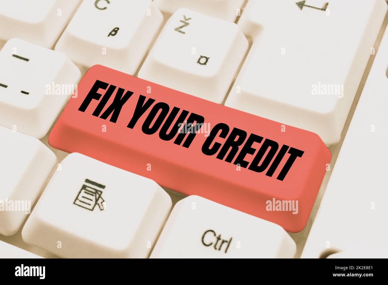 Sign displaying Fix Your Credit. Business idea improve or increase your rating or score to get money loan or mortgage Abstract Programmer Typing Antivirus Codes, Retyping Debug Codes Stock Photo