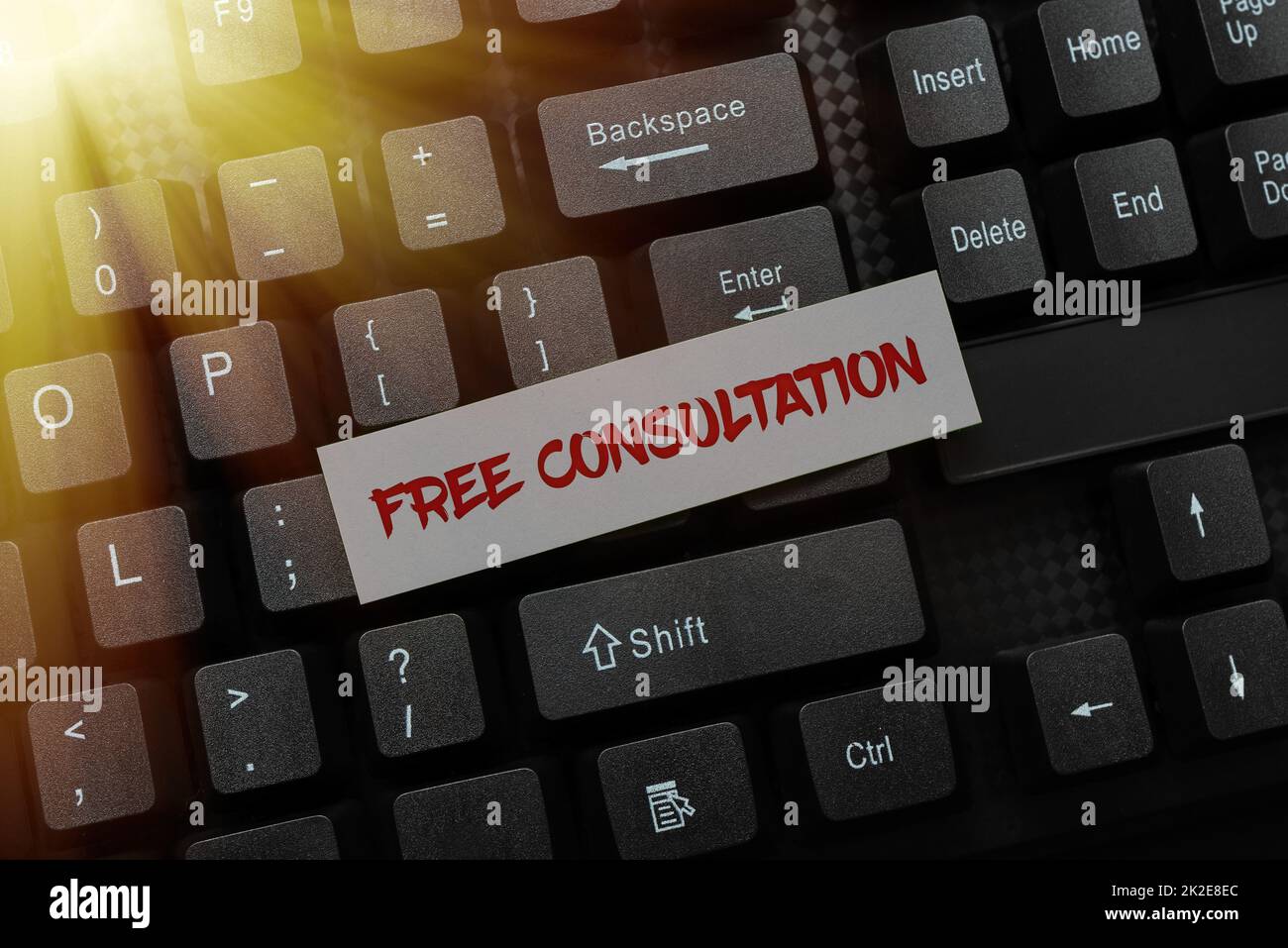 Writing displaying text Free Consultation. Word for a meeting to ...