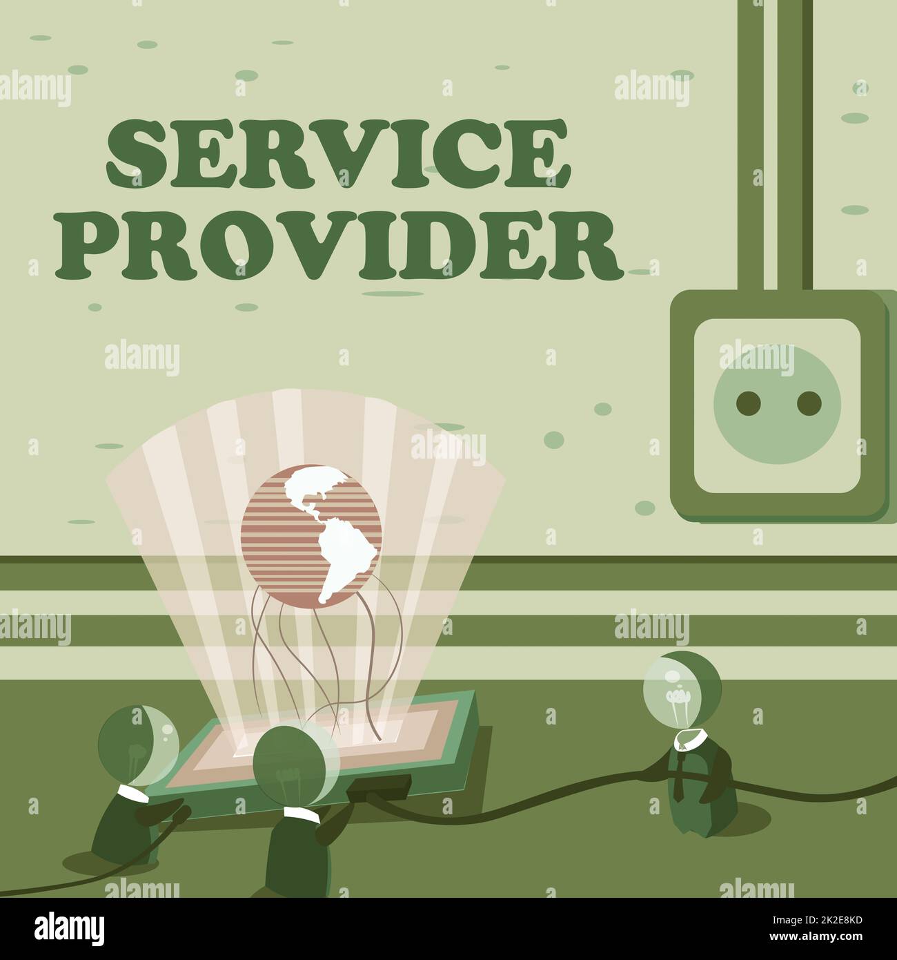 Text caption presenting Service Provider. Business concept a company ...