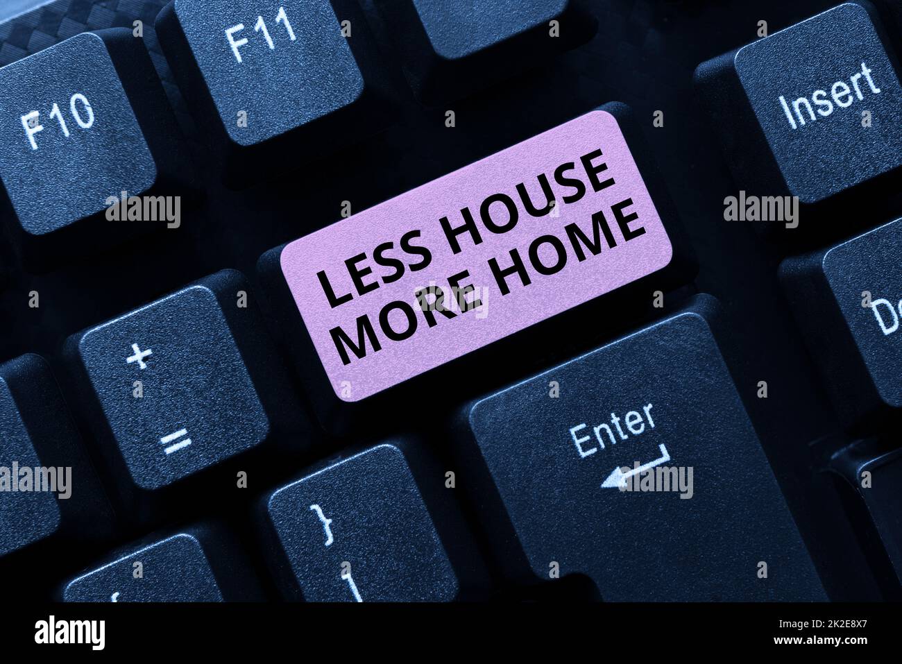 Text caption presenting Less House More Home. Business showcase small family community Bonding and stay together Editing And Retyping Report Spelling Errors, Typing Online Shop Inventory Stock Photo