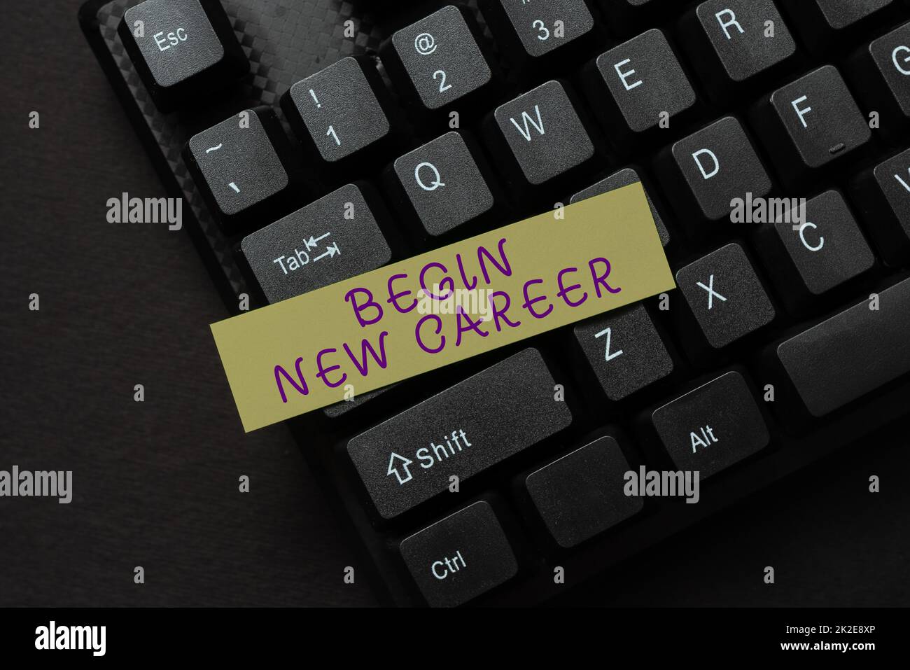 Hand writing sign Begin New Career. Word Written on occupational or professional retraining or job opportunities Programmer Creating New Software, Coder Typing Programming Language Stock Photo