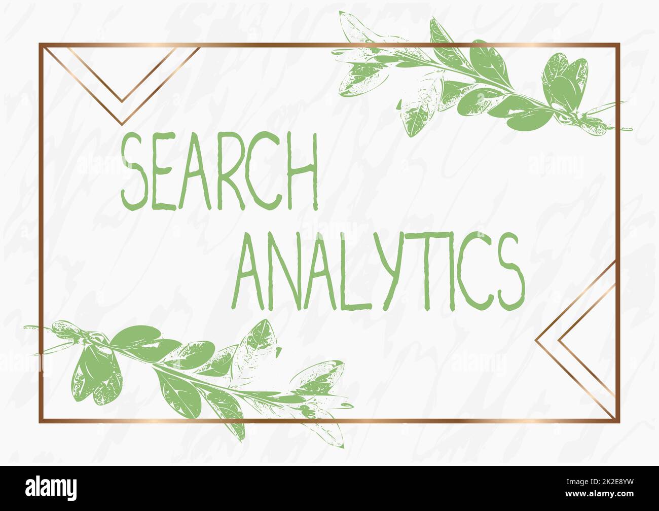 Conceptual display Search Analytics. Business concept investigate particular interactions among Web searchers Frame Decorated With Colorful Flowers And Foliage Arranged Harmoniously. Stock Photo