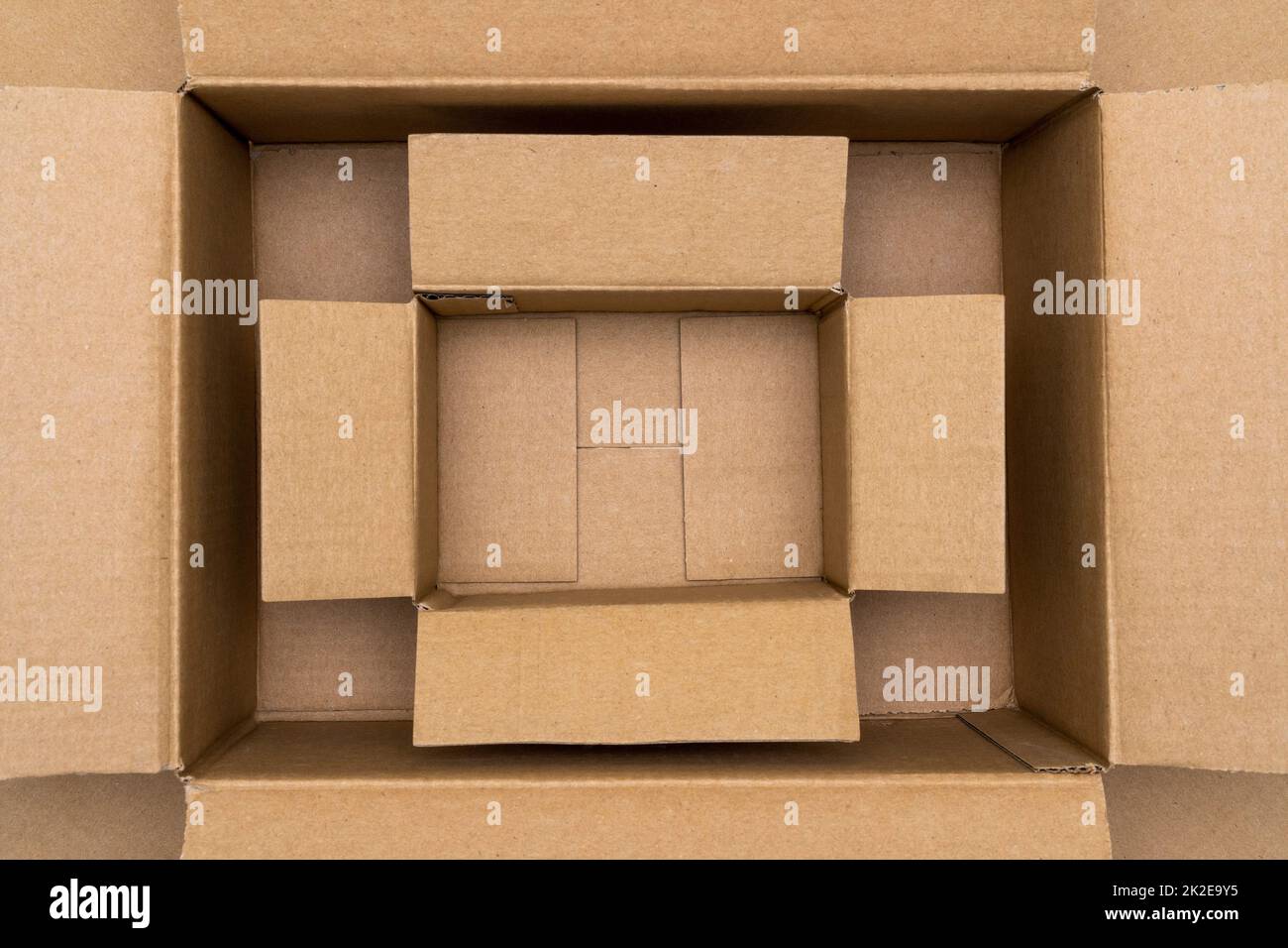 Empty open rectangular cardboard boxes Stock Photo Alamy