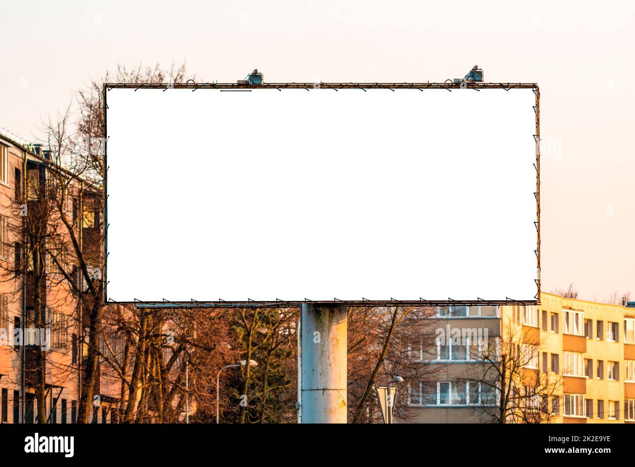 Large blank billboard in the city for advertising Stock Photo