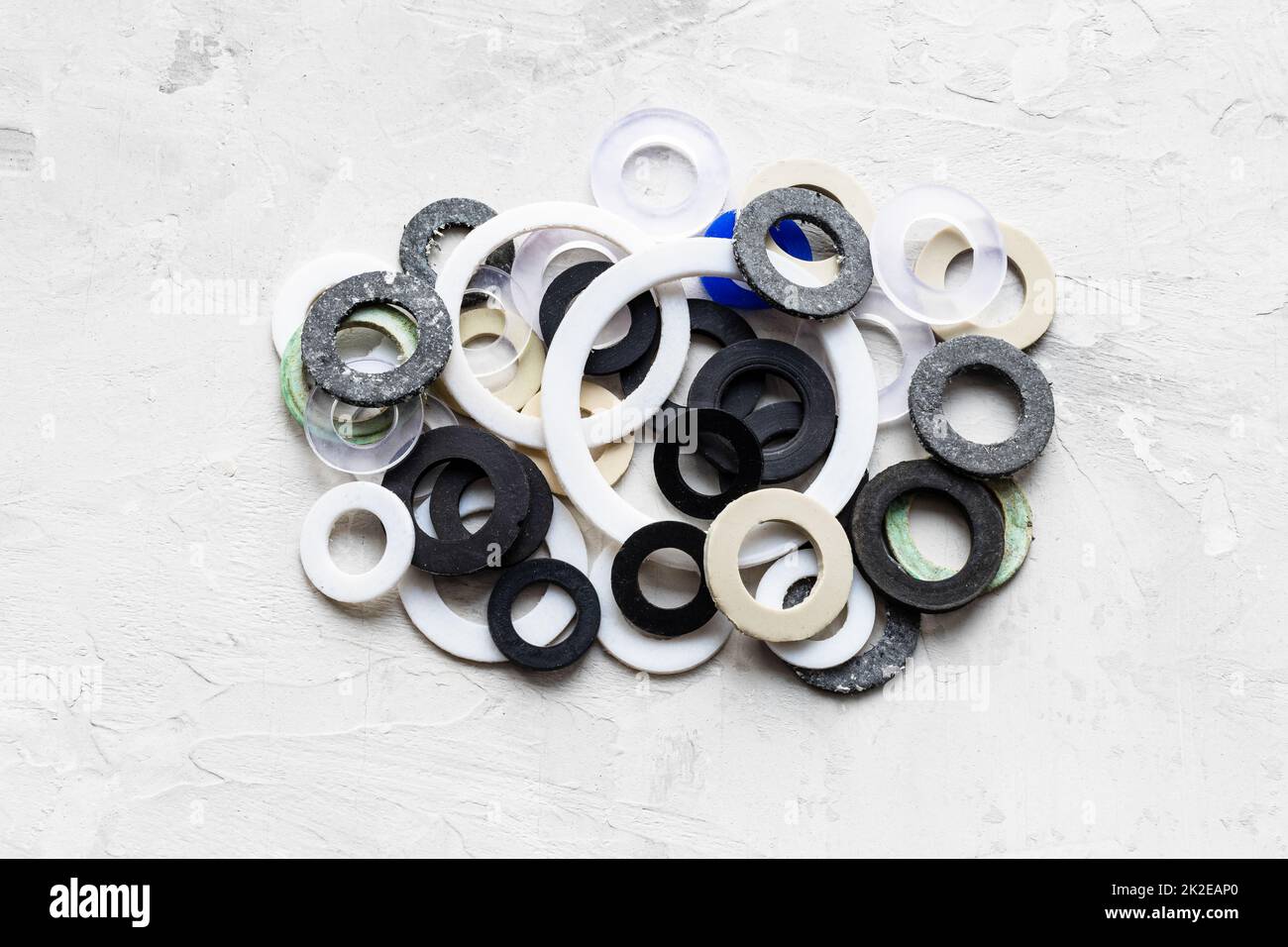 pile of various gaskets for plumbing water systems Stock Photo Alamy