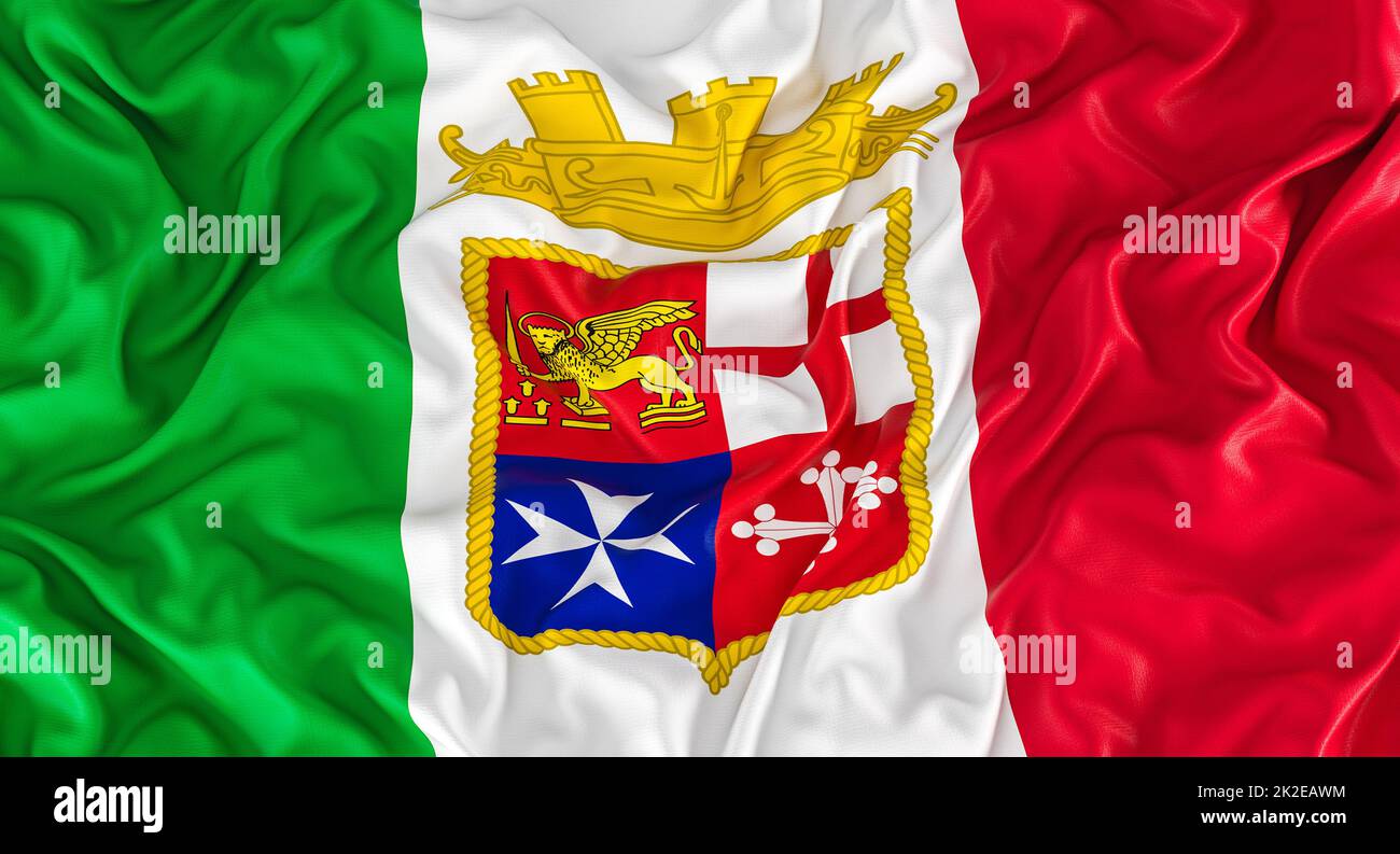 Italian flag maritime republics. Stock Photo