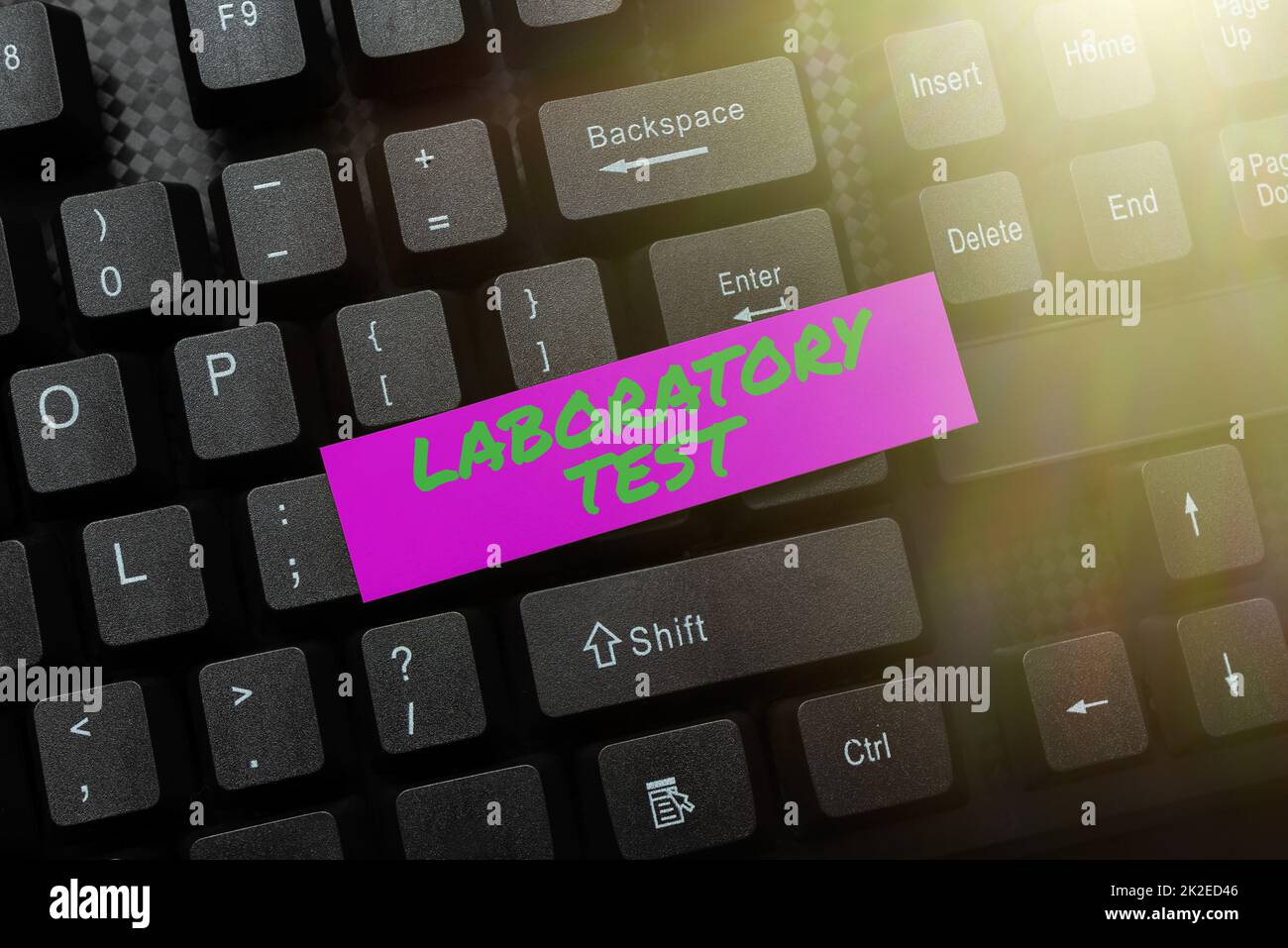 Sign displaying Laboratory Test. Business approach Determination of a medical diagnosis from the substances tested Filling Up Online Registration Forms, Gathering And Editing Internet Data Stock Photo