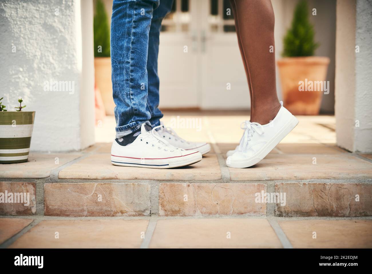 Youre the one for me. Cropped shot of an unrecognizable couple standing together. Stock Photo