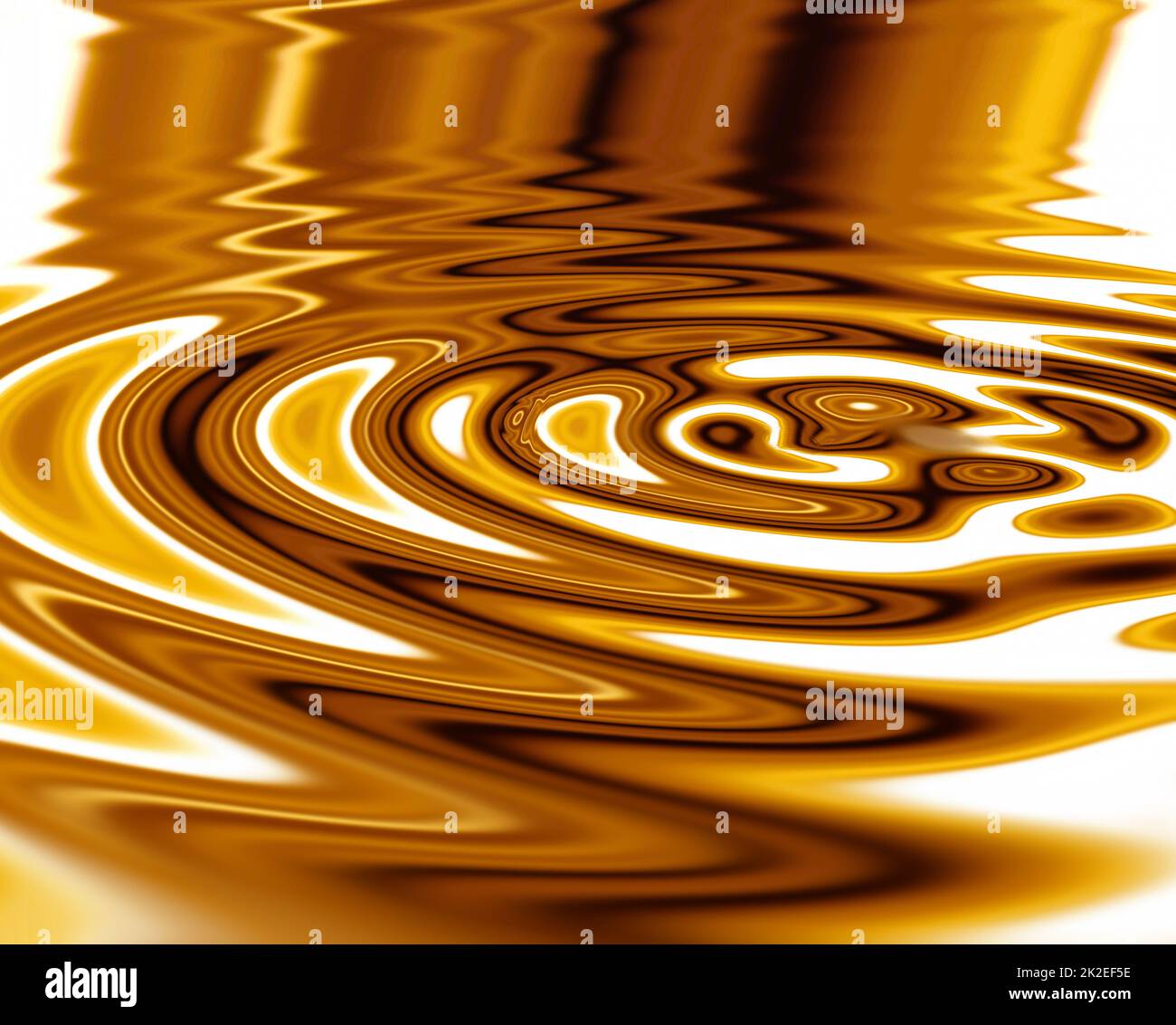 Liquid gold. Smoothly Animated Waves. Stock Photo