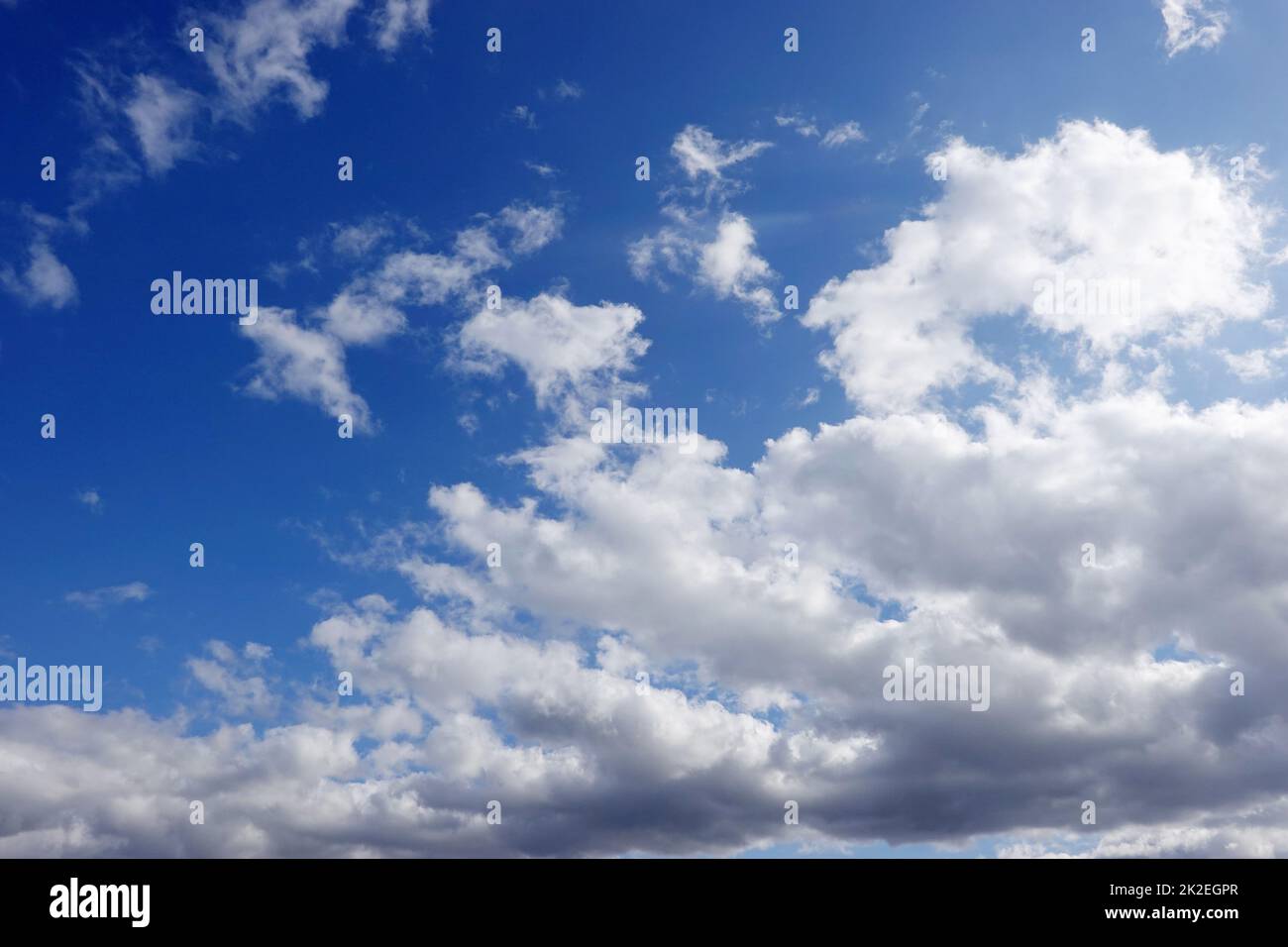 Cumulus oder Haufenwolken, Quellwolken Ã¼berziehen den blauen Himmel Stock Photo