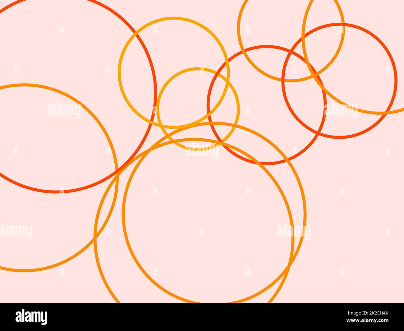 Abstract orange circles with misty rose background Stock Photo - Alamy