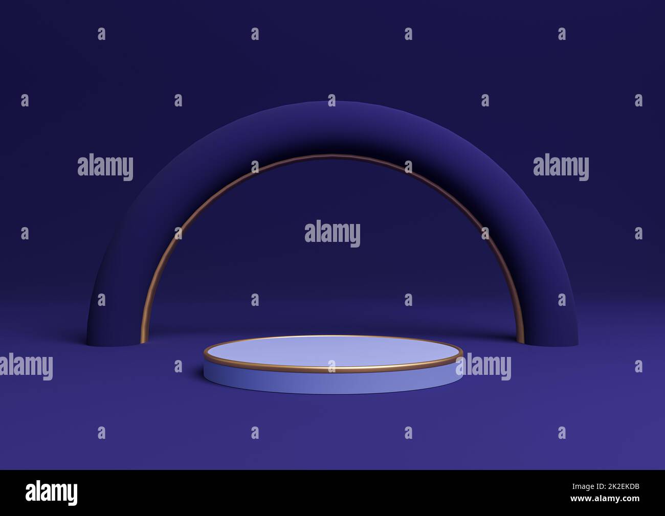 Dark blue 3D rendering simple product display cylinder podium or stand ...