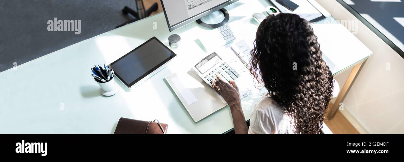 Disabled Professional Accountant African Lady Stock Photo