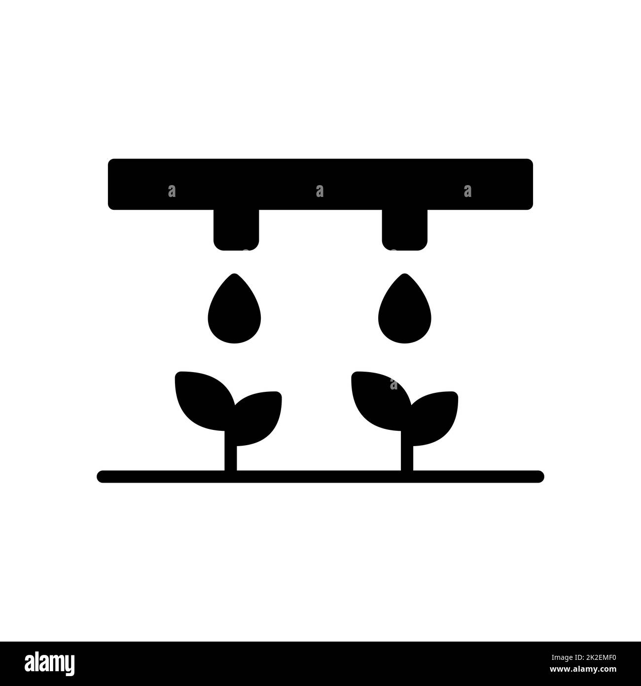 Drip irrigation system vector glyph icon Stock Photo