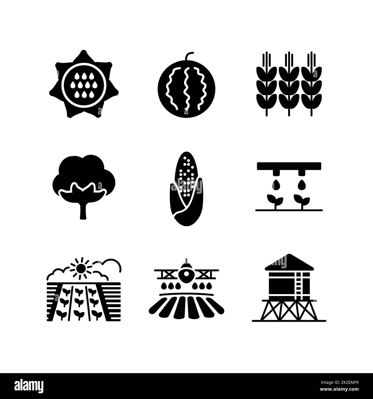 Farm Field vector glyph icon. Agriculture sign Stock Photo