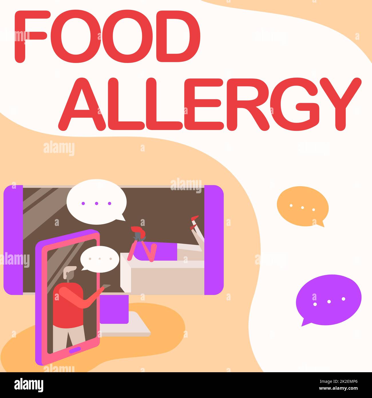 Sign displaying Food Allergy. Business concept Immune system reaction that occurs after eating a