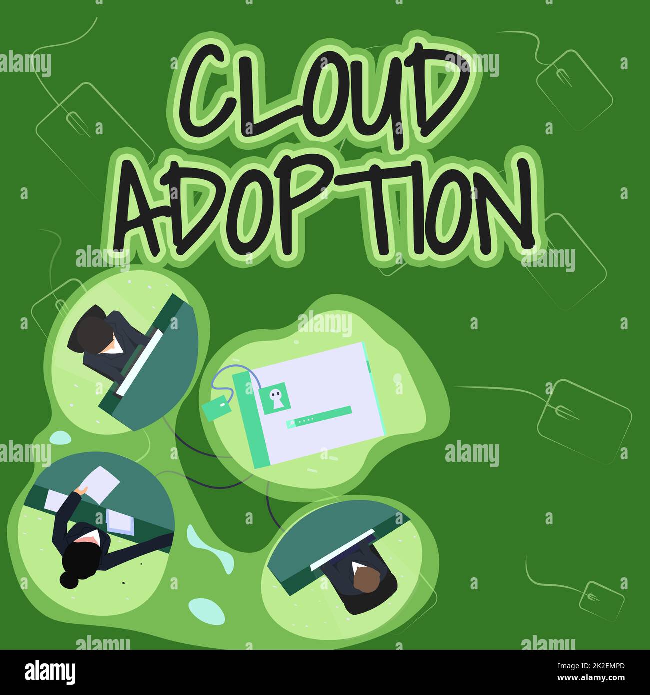 Handwriting text Cloud Adoption. Concept meaning strategic move by