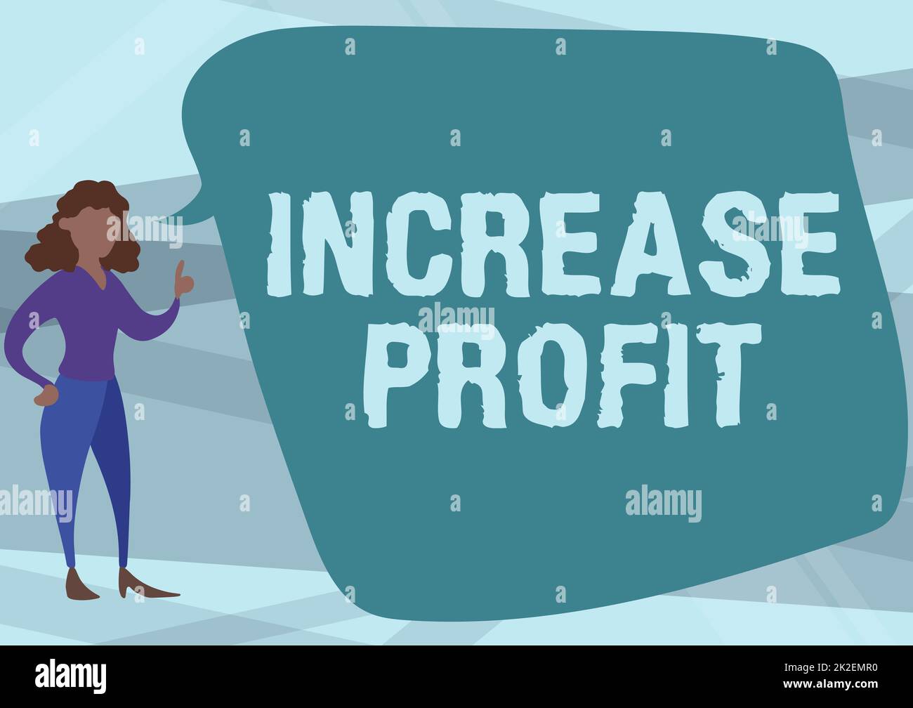 Text sign showing Increase Profit. Business showcase amount of revenue gained from a business activity exceeds Illustration Of Woman Speaking In Chat Stock Photo